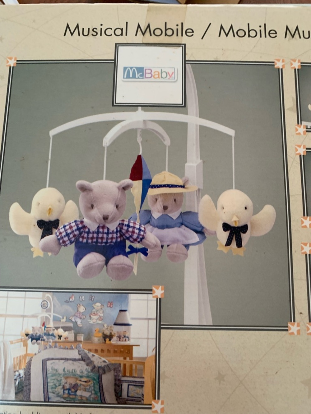 McBaby Teddy Bears & Chicks Musical Crib Mobile Wind Up